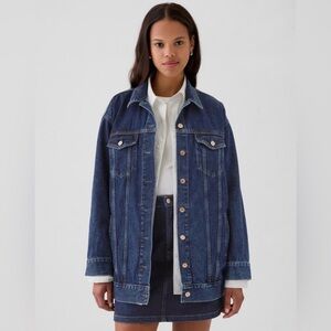 NWT Gap Oversized Icon Denim Jacket Blue Indigo Oversized Jean Jacket Small